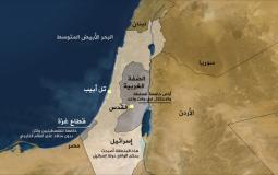 خارطة تظهر فلسطين ومصر