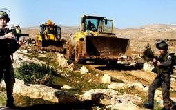 الاحتلال يجرف أرضية مغسلة مركبات في بيت لحم