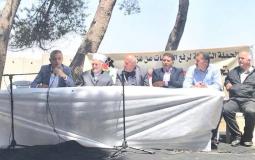 مؤتمر صحفي عقد في قرية الولجة جنوب مدينة القدس للمطالبة رفع العقوبات عن قطاع غزة