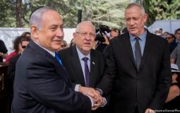 بيني غانتس ونتنياهو والرئيس الاسرائيلي