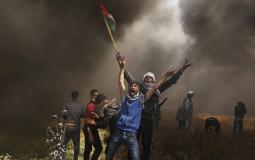 مشاركون في مسيرات العودة الكبرى شرق غزة -ارشيف-