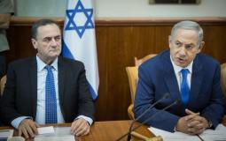 نتنياهو بجانب وزير الخارجية بالوكالة يسرائيل كاتس