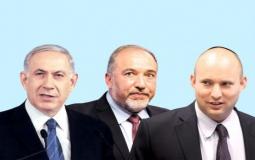 وزراء الاحتلال -نفتالي بينت وأفيغدور ليبرمان- ورئيس الحكومة بنيامين نتنياهو يثيرون خلافات متكررة بشأن مصير غزة