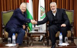 رئيس لجنة الانتخابات حنا ناصر يجتمع مع هنية في غزة