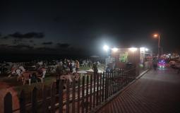 أكشاك الكورنيش على شاطئ بحر غزة