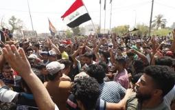  أنصار الصدر في احتجاجات تجوب شوارع بغداد