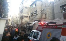 مكان انفجار أسطوانة غاز في منزل بحي الصبرة في مدينة غزة