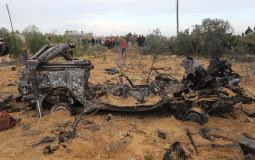 اثار القصف الاسرائيلي شرق خانيونس بعد كشف القوة الخاصة