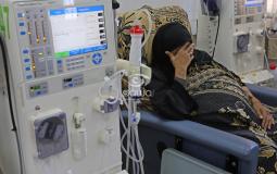 مريضة في قسم الكلى في مستشفى الشفاء بغزة