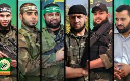 شهداء كتائب القسام الجناح العسكري لحركة حماس الذين ارتقوا أمس جراء جريمة اسرائيلية وسط قطاع غزة