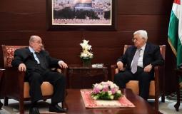 الرئيس الفلسطيني محمود عباس يستقبل سليم الزعنون رئيس المجلس الوطني