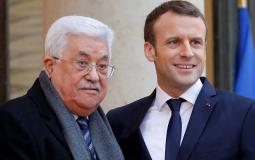 الرئيس الفرنسي إيمانويل ماكرون والرئيس الفلسطيني محمود عباس -ارشيف- 
