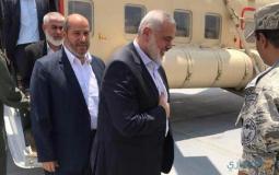 وفد حماس برئاسة هنية خلال زيارته لمصر