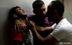 لحظة وداع احد الشهداء في غزة اليوم