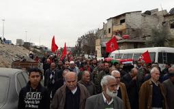 جماهير مخيمات دمشق والفصائل الفلسطينية تشيع اللواء خالد عبد الرحيم