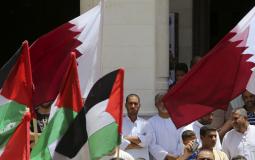 علم فلسطين وعلم قطر  - توضيحية 