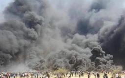 دخان الإطارات المشتعلة على حدود غزة- توضيحية