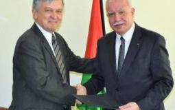 رياض المالكي برفقة سفير الجبل الأسود لدى فلسطين