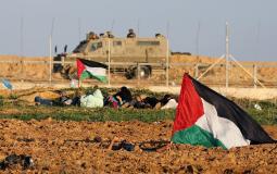 جانب من مسيرات العودة الكبرى على حدود غزة