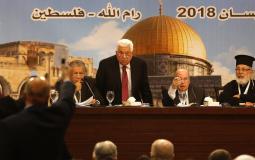 الرئيس الفلسطيني محمود عباس في الدورة 23 من المجلس الوطني في رام الله -ارشيف-