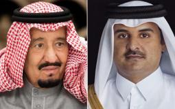 أمير قطر تميم بن حمد والملك سلمان 