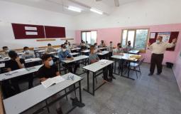 جانب من تنفيذ محاكاة فحص امكانية العودة الآمنة للمدارس في غزة