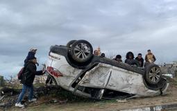 حادث مروري شمال غزة اليوم