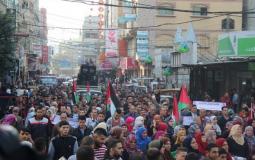 مسيرة جماهيرة في جباليا تنديدا بالحصار والانقسام