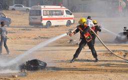 الدفاع المدني يُخمد حريقاً بمنزل شمال غزة