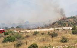 حريق في مستوطنة فدوئيل بالضفة الغربية