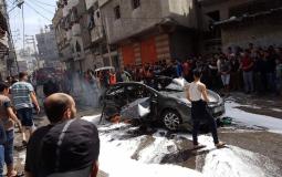 غارة اسرائيلية على سيارة مدنية في غزة
