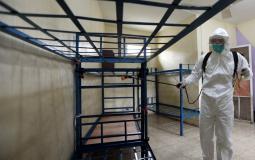 اجراءات الوقاية في مقرات الشرطة بغزة