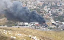 حريق كبير في مجمع  للسيارات بأم الفحم