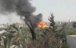 حريق كبير في محطة للغاز جنوب قطاع غزة