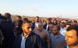 إسماعيل هنية رئيس حركة حماس شرق مدينة غزة اليوم في جمعة انتفاضة القدس