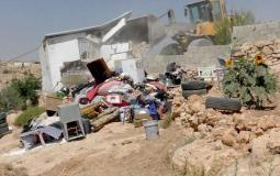 الاحتلال يهدم أربع غرف سكنية في مسافر يطا جنوب الخليل