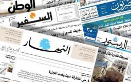أبرز عناوين الصحف العربية المتعلقة بالشأن الفلسطيني