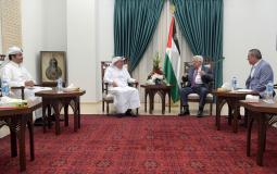 اجتماع الرئيس محمود عباس مع  السفير القطري محمد العمادي في رام الله