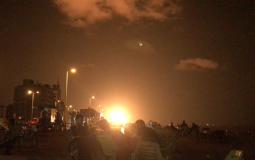 قصف موقع البحرية في قطاع غزة