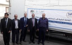 الخدمات الطبية تستقبل قافلة مساعدات طبية