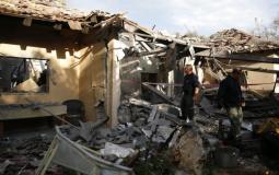 صاروخ أطلق من غزة وسقط على منزل في تل ابيب -ارشيف-