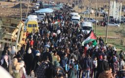 المشاركين في مسيرة العودة شرق مدينة غزة 