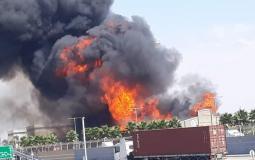 حريق في مصنع للزيوت في حيفا