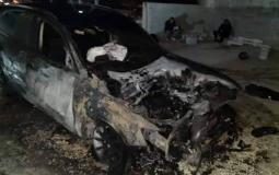 مستوطنون يحرقون مركبة في نابلس