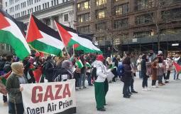 وقفة احتجاجية في شيكاغو تضامناً مع الفلسطينيين ضد الإعلان الأمريكي