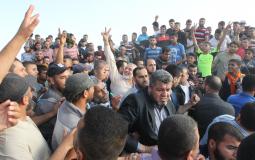 اسماعيل هنية - ريس المكتب السياسي لحركة حماس خلال مشاركته في فعاليات الجمعة السابعة من مسيرة العودة الكبرى أمس