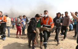 إصابة متظاهر مشارك في مسيرة العودة على حدود غزة - أرشيفية