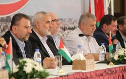 خلال لقاء عقدته حركة حماس في غزة مع قادة الفصائل الفلسطينية