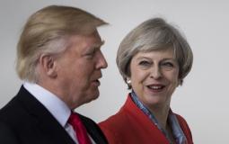الرئيس الامريكي دونالد ترامب مع رئيسة الوزراء البريطانية تيريزا ماي