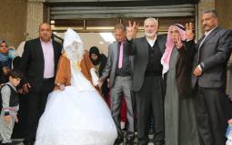 هنية يزف العروس شيماء الحويطي من منزله في غزة